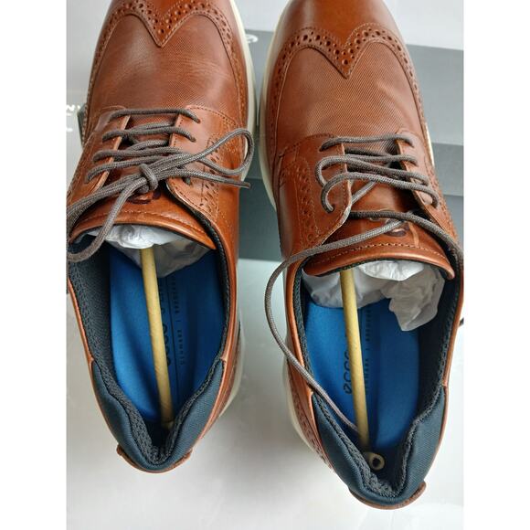 USED ECCO Men\'s S LITE Hybrid Brogue Oxford, Cognac-Size 8-8.5